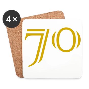 70. 70 YEARS. 70th ANNIVERSARY. 70 YEARS ANNIVERSARY. - Coasters (set of 4) - white - Front