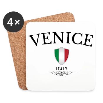 Venise souvenir, design élégant Venise - Dessous de verre (lot de 4) - blanc - Devant