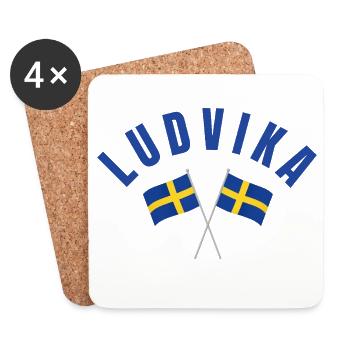 Ludvika Sweden Flags - Coasters (set of 4) - white - Front