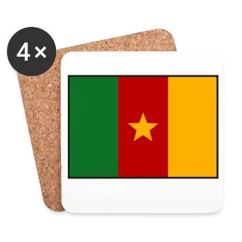 Drapeau du Cameroun - Dessous de verre (lot de 4) - blanc - Devant