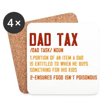T-shirt graphique Définition de la Taxe Papa - Dessous de verre (lot de 4) - blanc - Devant