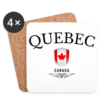 Souvenir Québec, design élégant Québec - Dessous de verre (lot de 4) - blanc - Devant