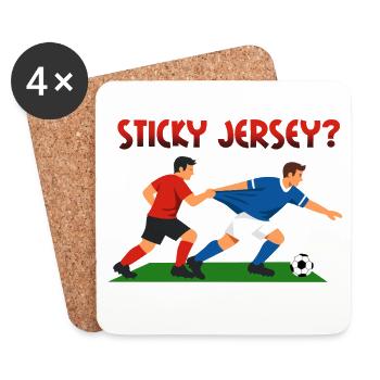 Sticky Jersey, Foul im Fußball - Untersetzer (4er-Set) - Weiß - Vorne