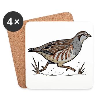 Wild Grey Partridge Nature Countryside Race - Coasters (set of 4) - white - Front
