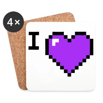 I Love Heart Placeholder Text - Coasters (set of 4) - white - Front