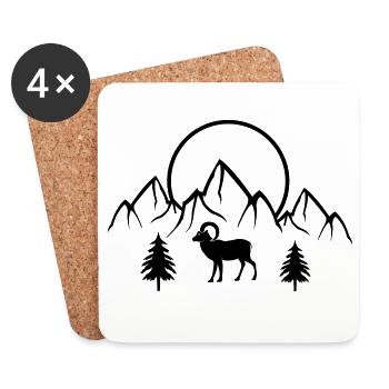 Aries Mountains Nature - Coasters (set of 4) - white - Front