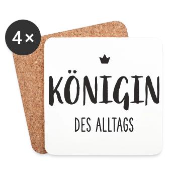 Königin des Alltags – Lustiges Statement Design - Untersetzer (4er-Set) - Weiß - Vorne