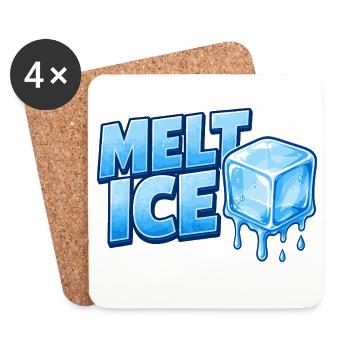 Faute de frappe des glaçons de glace fondu - Dessous de verre (lot de 4) - blanc - Devant