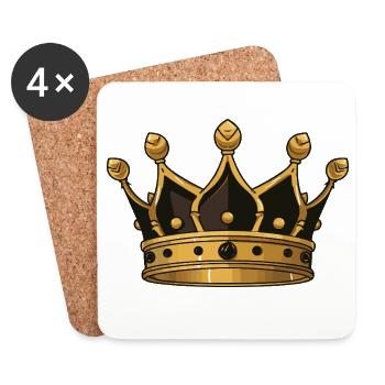Symbole de la couronne - Dessous de verre (lot de 4) - blanc - Devant