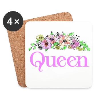 Queen - Dessous de verre (lot de 4) - blanc - Devant