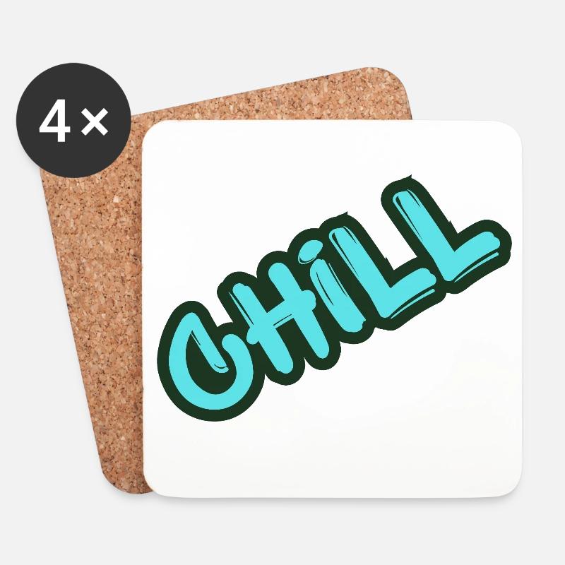 Chill Neon Graffiti  - Untersetzer (4er-Set) - Weiß