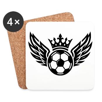 Fussball Wappen Krone Symbol - Untersetzer (4er-Set) - Weiß - Vorne
