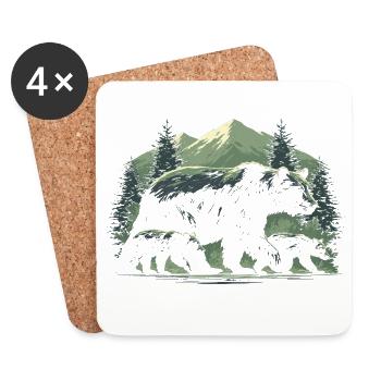 Bear Trail in Pine Dawn - Untersetzer (4er-Set) - Weiß - Vorne