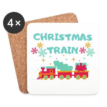 Christmas Train - Untersetzer (4er-Set) - Weiß - Vorne