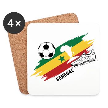 Senegaler Fußballtrikot-Anhänger Senegal-Foot - Untersetzer (4er-Set) - Weiß - Vorne