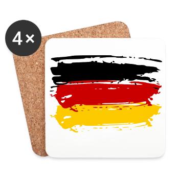 DEUTSCHLAND GERMANY EUROPA DEUTSCHE SPORT FAN - Untersetzer (4er-Set) - Weiß - Vorne