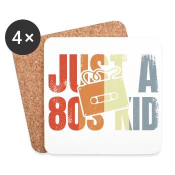 Juste un gamin des années 80 - Dessous de verre (lot de 4) - blanc - Devant