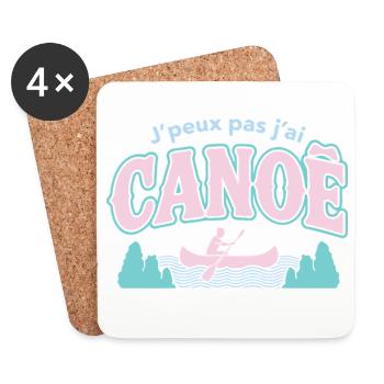 J'peux pas j'ai CANOE - Dessous de verre (lot de 4) - blanc - Devant