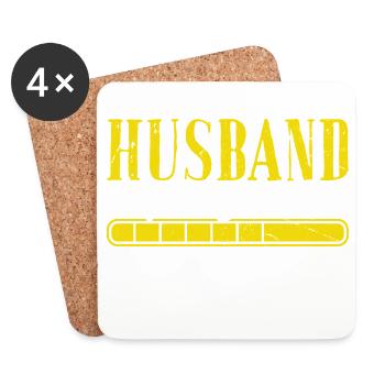 Husband in Progress Loading Graphic Wedding Bachelor Party - Coasters (set of 4) - white - Front