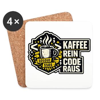 Kaffee Rein Code Raus - Untersetzer (4er-Set) - Weiß - Vorne