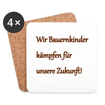 Wir Bauernkinder Zukunftskampf - Untersetzer (4er-Set) - Weiß - Vorne