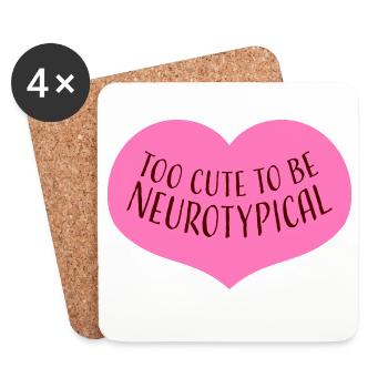 Too Cute To Be Neurotypical Lustig Autismus Logo - Untersetzer (4er-Set) - Weiß - Vorne