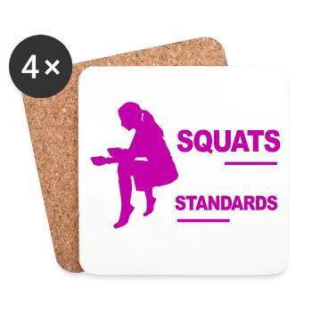Squats Standards Faibles Élevés - Dessous de verre (lot de 4) - blanc - Devant