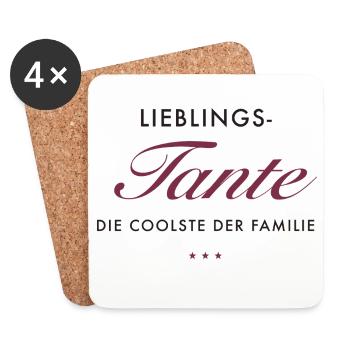 LieblingsTante Eleganz - Untersetzer (4er-Set) - Weiß - Vorne