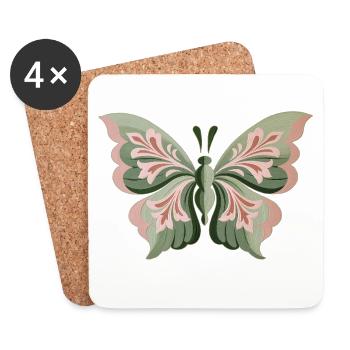 Schmetterling  - Untersetzer (4er-Set) - Weiß - Vorne