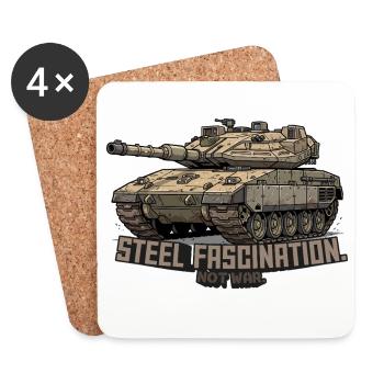 RCCX Merkava – Steel Fascination. Not War. - Coasters (set of 4) - white - Front