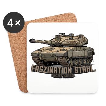 Merkava Panzer – Faszination Stahl. Nicht Krieg. - Untersetzer (4er-Set) - Weiß - Vorne