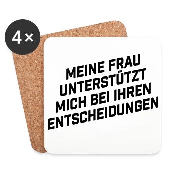 Frau unterstützt mich bei ihren Entscheidungen - Untersetzer (4er-Set) - Weiß - Vorne