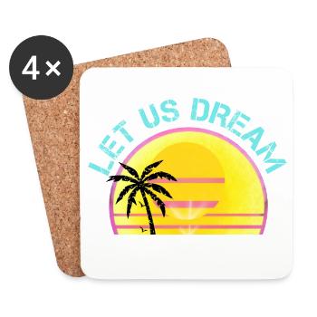 Let Us Dream Sunset Palm Rétro et mélange vintage pour - Dessous de verre (lot de 4) - blanc - Devant