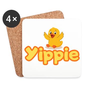 Yippie Duck - Coasters (set of 4) - white - Front