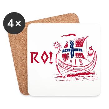 Norway Norge Fjords Scandinavian Ro Viking ship - Untersetzer (4er-Set) - Weiß - Vorne
