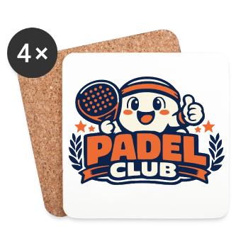 Mascotte du club de padel comique - Dessous de verre (lot de 4) - blanc - Devant