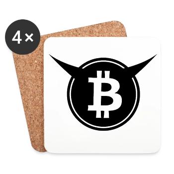Bitcoin Fanshirts - Untersetzer (4er-Set) - Weiß - Vorne
