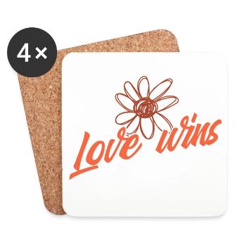 Love Wins Blossom Doodle - Coasters (set of 4) - white - Front