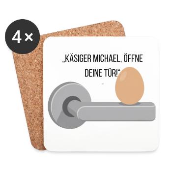Käsiger Michael T-Shirt - Untersetzer (4er-Set) - Weiß - Vorne