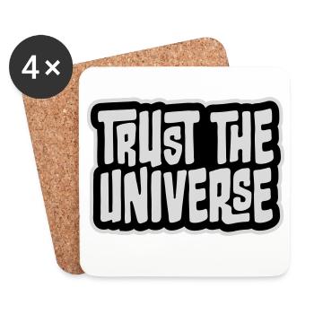 Trust The Universe Spirituell Universum Zitat Logo - Untersetzer (4er-Set) - Weiß - Vorne