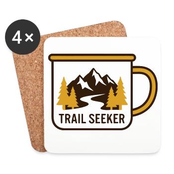 Berge Tasse Wander Logo - Untersetzer (4er-Set) - Weiß - Vorne