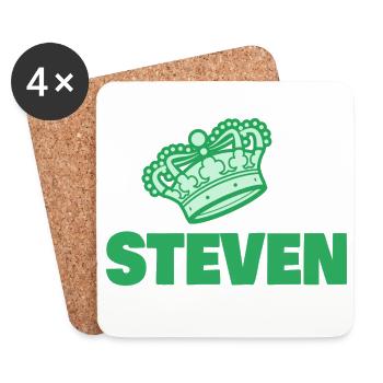 Geschenk für Steven - Untersetzer (4er-Set) - Weiß - Vorne