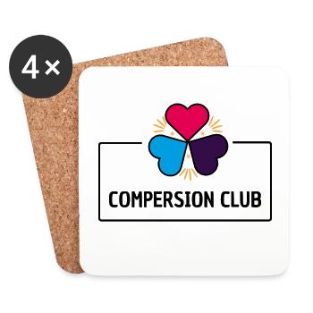 Compersion Club - Polyamorie  - Untersetzer (4er-Set) - Weiß - Vorne