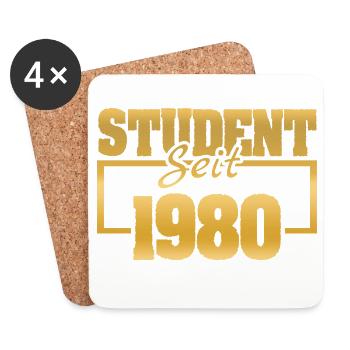 Depuis 1980 - Dessous de verre (lot de 4) - blanc - Devant