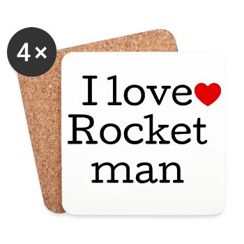 I Love Rock Music Typography - Coasters (set of 4) - white - Front