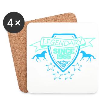 Équitation 1965 - Dessous de verre (lot de 4) - blanc - Devant