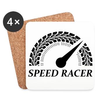 Vitesse de vitesse Racer - Dessous de verre (lot de 4) - blanc - Devant