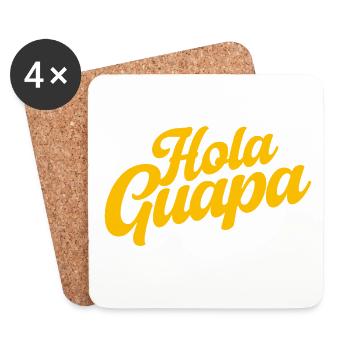 Hola Guapa - Minimalist Spanish Summer Vibes - Untersetzer (4er-Set) - Weiß - Vorne