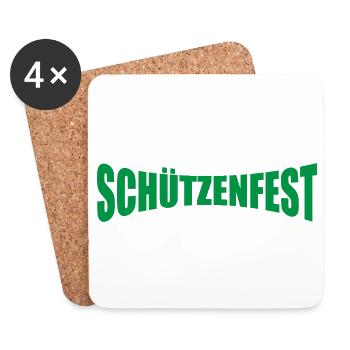 Das Schützenfest ruft / Schützenbruder Verein - Untersetzer (4er-Set) - Weiß - Vorne