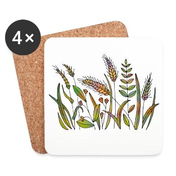 Gras - Untersetzer (4er-Set) - Weiß - Vorne